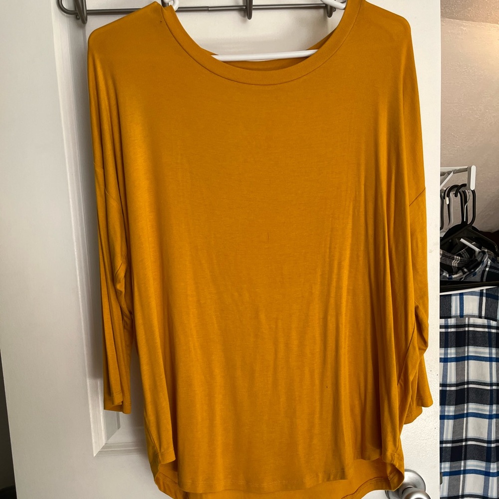 Loft Yellow Quarter Sleeve Shirt